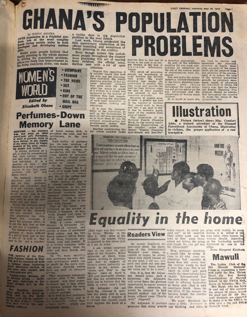 Daily Graphic 29 May, 1975 - "Reader's View: Equality in the home"