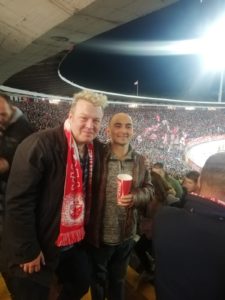 Alex and Dragolub at the Red Star versus Spurs match. 