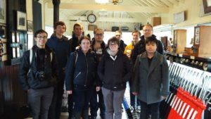  Railsoc members in the Exeter West Signal Box at the Crewe Heritage Centre