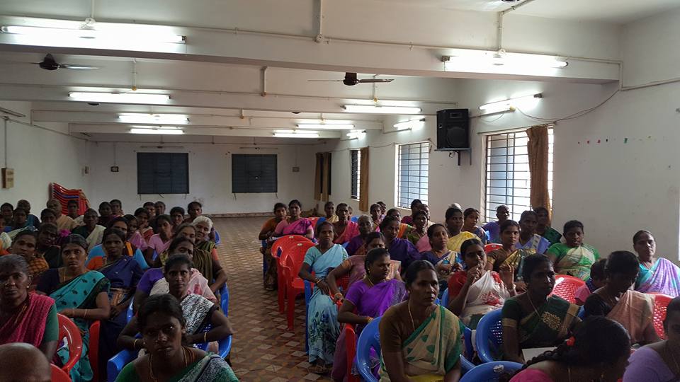 Garment industry recruitment and awareness campaign for women-headed families in rural Tamil Nadu