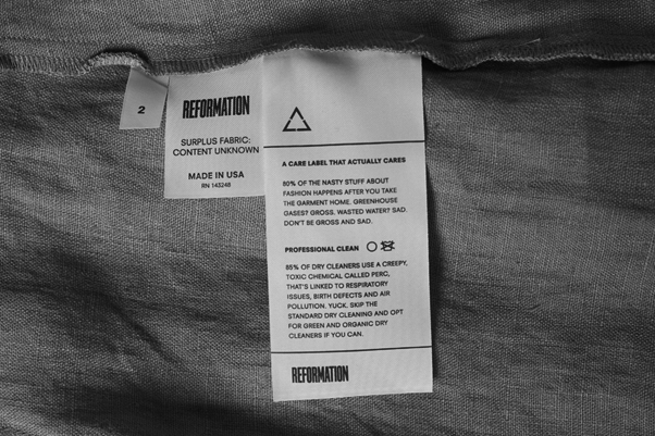Clothing care label