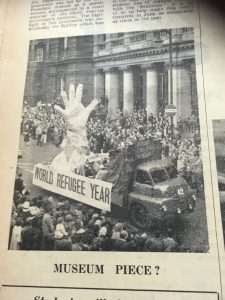 The float for World Refugee Year, from the Redbrick archives