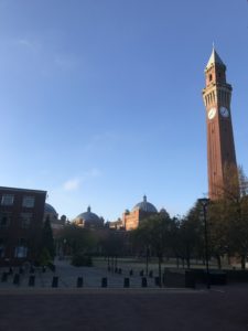 Photo of Chancellors Court area of campus and Old Joe against a blue sky 