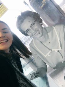 Rose poses with Katherine Johnson in her winning selfie.
