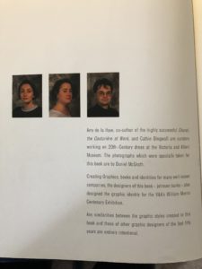 A page from Cathie's Street Style book showing photos of the three people responsible for the exhibition - one of which is Cathie