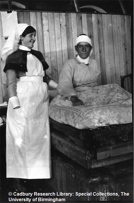 Nurse Eveline Wauchope with Pte Billie Jones, Ward A2 