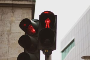 A Traffic Light with a red man