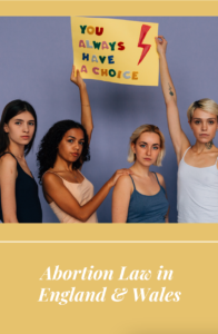 Women holding a poster about pro choice
