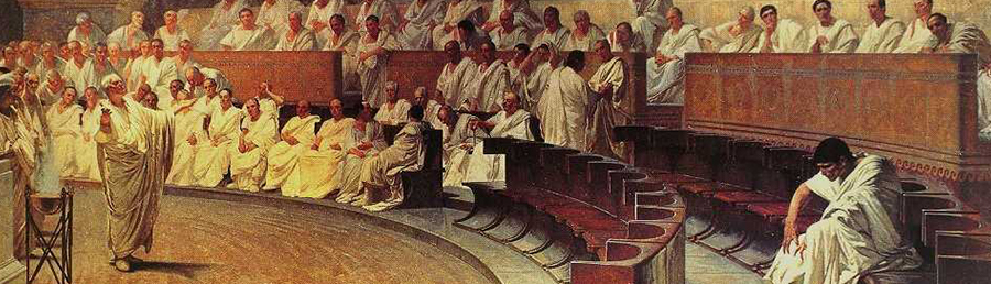 Public Domain: Cicero Denounces Catiline, fresco by Cesare Maccari, 1882–88