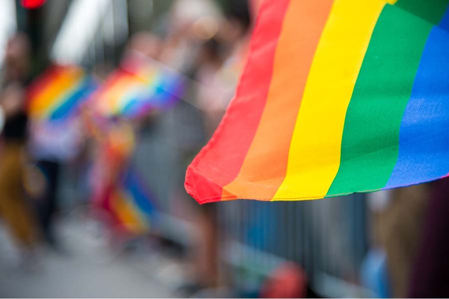 Rainbow flag known for LGBTQ rights flying