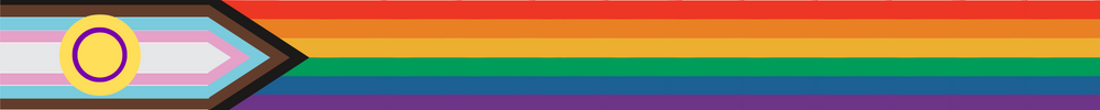 Banner spanning the width of the article, with the colours of the progress pride flag