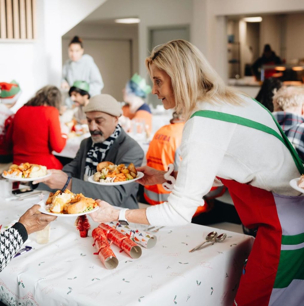 A Christmas lunch is served at a community centre