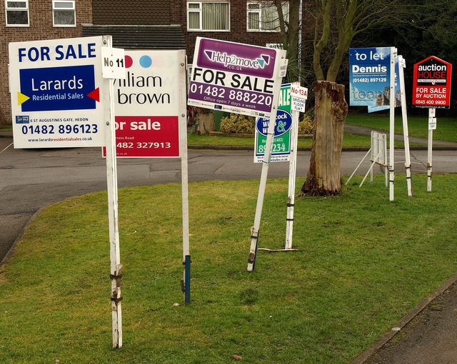 Properties for sale and to let signs