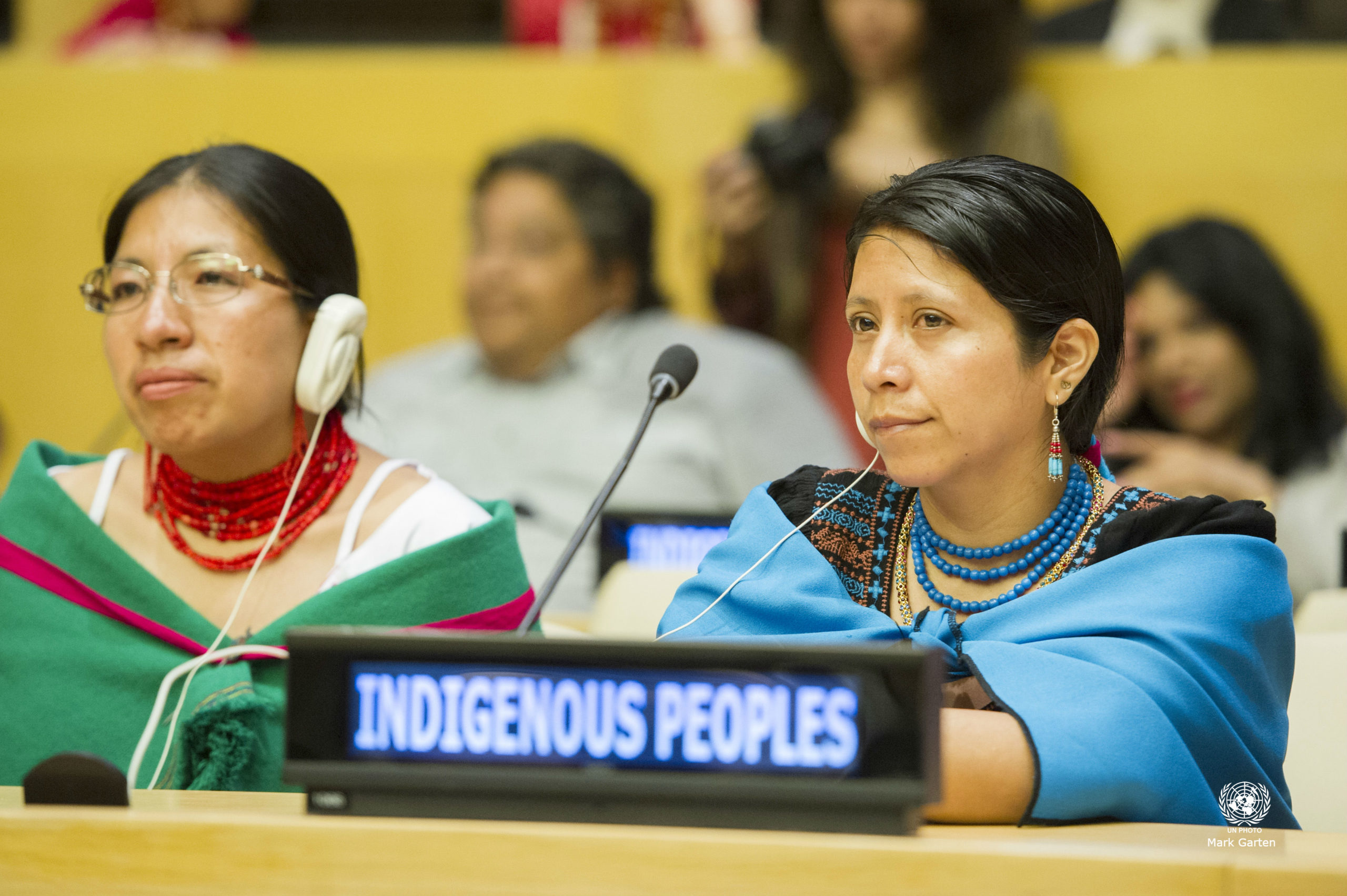 Participants at an interactive dialogue on the theme “Indigenous Peoples’ Right to Education” held on the occasion of the International Day of the World’s Indigenous Peoples