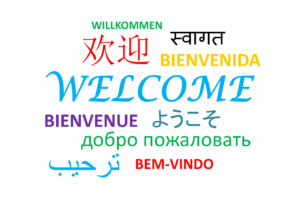 Welcome written in multiple languages