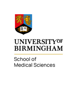 Logo for the Department of Metabolism and Systems Science featuring the University of Birmingham crest in red, blue and black colours.