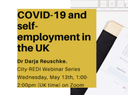 City-REDI Webinar Series: COVID-19 and Self-Employment in the UK – 13th May 2020, 1 pm – 2 pm