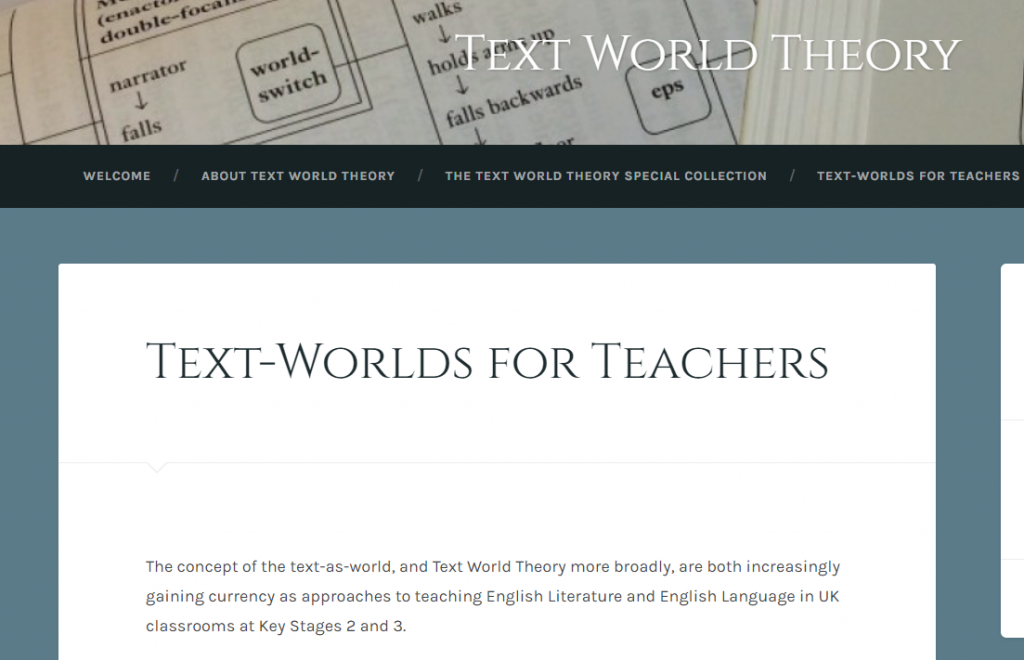 Resources for teachers on the Text World Theory website