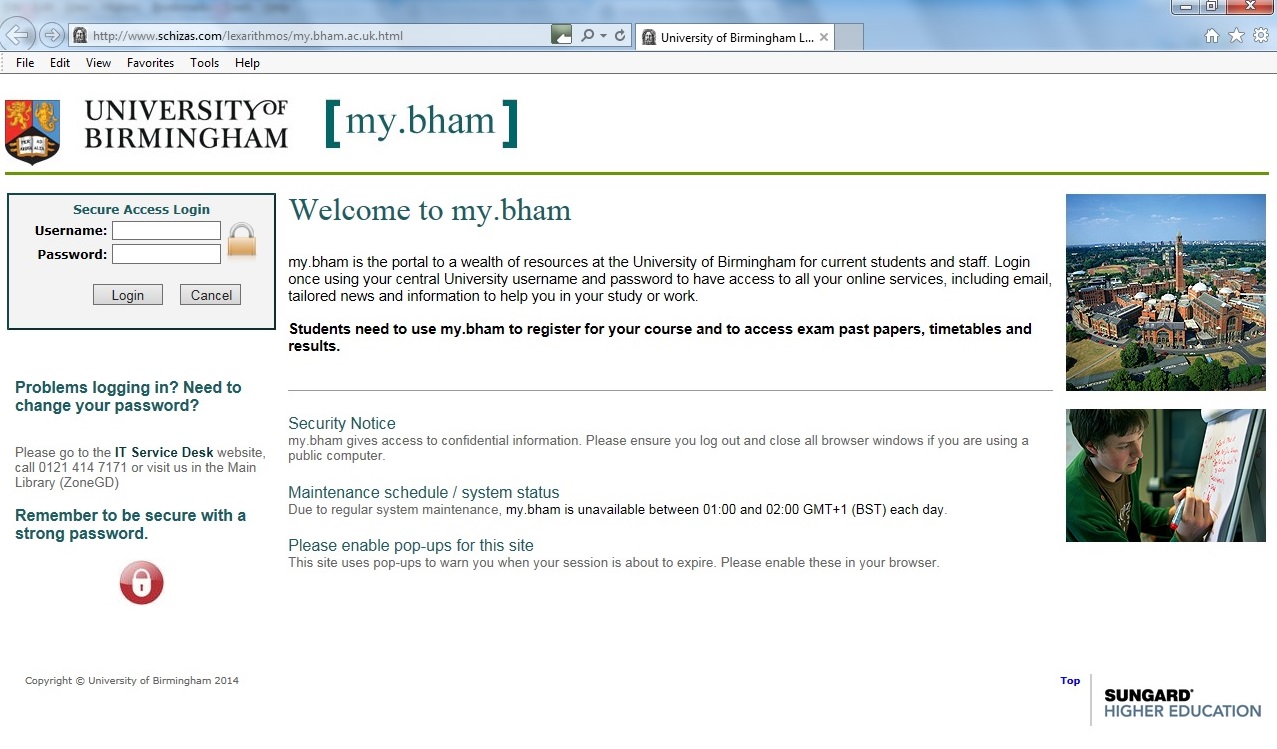 Picture of copy of portal web page