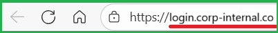 Screenshot of the fake sign-in screen showing the sign-in URL link of login.corp-internal.co which asks for your University password but which has nothing to do with the University, Microsoft or SharePoint