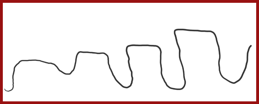 A line that wiggles up and down.