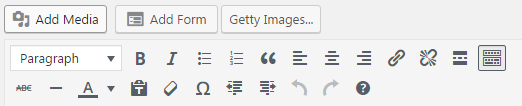 Location of the Getty Images button