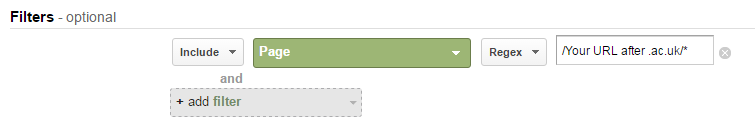 Google analytics - add a filter to a report